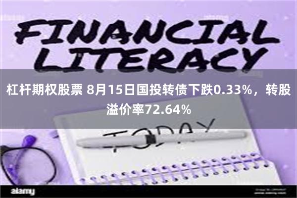 杠杆期权股票 8月15日国投转债下跌0.33%，转股溢价率72.64%