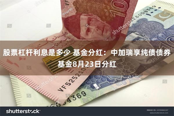 股票杠杆利息是多少 基金分红：中加瑞享纯债债券基金8月23日分红