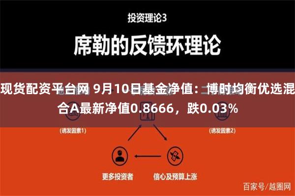 现货配资平台网 9月10日基金净值：博时均衡优选混合A最新净值0.8666，跌0.03%