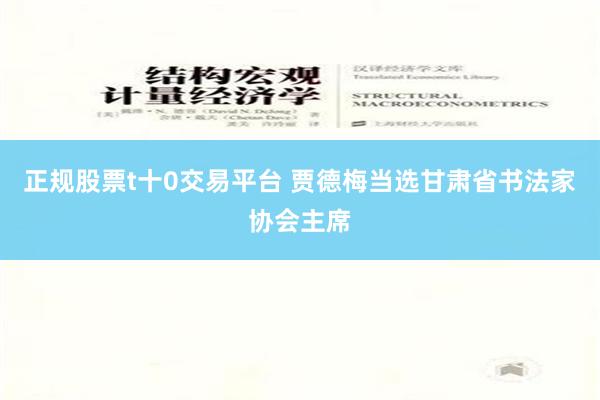 正规股票t十0交易平台 贾德梅当选甘肃省书法家协会主席