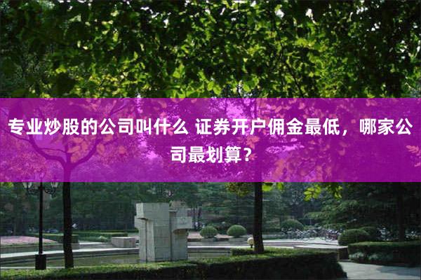 专业炒股的公司叫什么 证券开户佣金最低，哪家公司最划算？