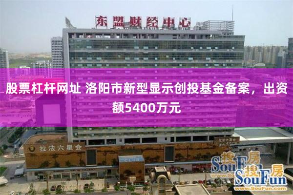 股票杠杆网址 洛阳市新型显示创投基金备案，出资额5400万元